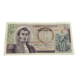 Colômbia Cédula 10 Pesos Oro