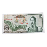 Colômbia Cédula 5 Pesos Oro 1971 Flor De Estampa