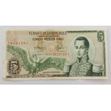 Colômbia Cédula 5 Pesos Oro 1974