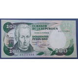 Colombia Linda Cédula 200 Pesos De 1985 Fe