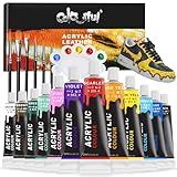 Colorful Tinta Acrílica De Couro Para Pintura De Sapatos 12 Cores De Tinta De Couro Para Decoração De Bolsas E Carteiras Cuidados Com Jaqueta De Couro Artesanato Faça Você Mesmo E Personalizando