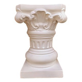 Coluna Grega Branca Trabalhada 50 Cm Grécia Decoração Luxo
