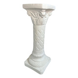Coluna Grega Detalhada Branca Capitel 60 Cm Grécia Luxo