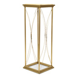 Coluna Quadrada Alt 80cm Com Tampo Madeira