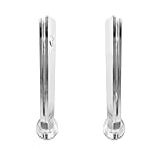 Coluna Torre Inox Guarda Corpo Pinça Sacada Piscina 30 Cm Para Vidro- Base Redonda- Acabamento Polido