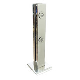 Coluna Torre Pinça Em Aço Inox Polido 30 Cm 2 Furos Para Sacada Guarda Corpo De Vidro
