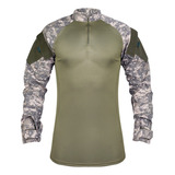 Combat Shirt Camisa Tática Militar Camuflada Preta Multicam