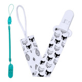 Combo 1 Prendedor De Chupeta Estampado E 1 Mola Pietra Baby