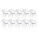 Combo 10 Cadeiras De Plástico Com