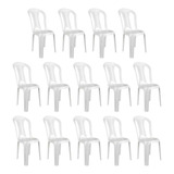 Combo 14 Cadeiras Plásticas Bistrô Branca