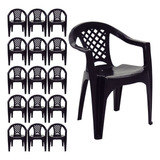 Combo 15 Cadeiras Plástico Preto Tramontina