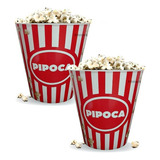 Combo 2 Baldes Pipoca Pote Grande 5 7l Estampa Cinema Baldão