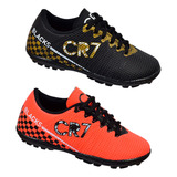 Combo 2 Pares Chuteira Infantil Society Cr Futebol Meninos