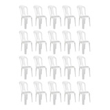 Combo 20 Cadeiras Plásticas Bistrô Branca