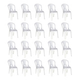 Combo 20 Cadeiras Plásticas Sem Braço