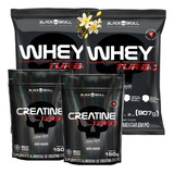 Combo 2x Whey Protein Turbo Creatina Black Skull Chocolate