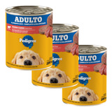 Combo 3 Lata Pedigree Patê Cães Adultos Sabor Carne 280g