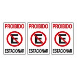 Combo 3 Placas De Sinalização Proibido Estacionar Ps26 F5e