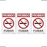 Combo 3 Placas De Sinalização Proibido Fumar 20x30 Ekomunike P 5 F9e