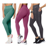 Combo 3x Calça Legging Sem Costura Fitness Cós Duplo Selene