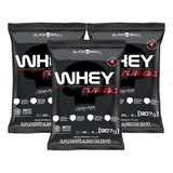 Combo 3x Whey Protein Turbo Refil 907g Cada Black Skull Sabor Morango