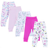 Combo 5 Pçs Calça Mijão De Bebe Em Malha Ribana 100 Algodão