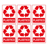 Combo 6 Adesivos De Sinalização Lixo Plástico S 241 F9e