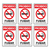 Combo 6 Placas De Sinalização Proibido Fumar P 5 1 F9e