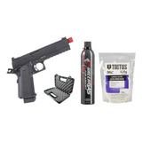 Combo Airsoft Pistola 1911 Hi Capa 5 1 Black Devil Blowback