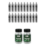 Combo Atirador C 20 Cil Co2 12g 2000un Esferas De Aço