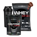 Combo Black Skull Whey Protein Turbo Creatina Sabor Choco