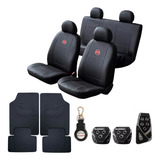 Combo Capa De Banco Couro Tapete Automotivo Borracha Fiat