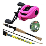 Combo Carretilha Montana Vara Topaz 1 68m 12l Linha E Brinde