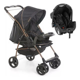 Combo Carrinho Milano Ii C Bebê Conforto Galzerano Cobre