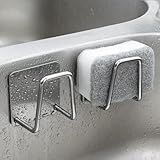 Combo Com 2 Suportes De Esponja Inox Gancho Adesivo Cozinha Suporte Esponja Pia Cozinha