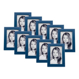 Combo De 10 Porta Retratos 10x15 Mesa Ou Parede Aconchegante Cor Azul marinho Cor