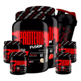 Combo Duplo Whey Fusion 2x Bcaa 2x Creatina Shaker