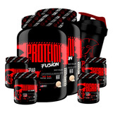 Combo Duplo Whey Fusion 2x Bcaa 2x Glutamina Shaker