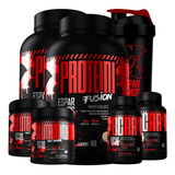 Combo Duplo Whey Fusion 2x Bcaa 2x Glutamina Shaker