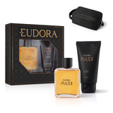 Combo Eudora Pulse Desodorante Colônia 100ml Balm Pós barba 75g Nécessaire