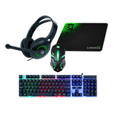 Combo Gamer 4x1 Canopus Teclado Abnt2 Mouse Headset Rgb