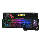 Combo Gamer Mouse Teclado Headset Mousepad Clanm Jungle