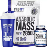 Combo Hipercalórico 3kg Bcaa Coqueteleira Profit