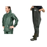 Combo Jardineira Macacão Bota Jaqueta Pesca Imperm Pvc