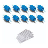 Combo Kit 10 Biqueiras Bico 10 Agulhas Tatuagem Tattoo 