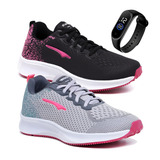 Combo Kit 2 Tenis Feminino Caminhada Treino Barato relogio