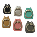 Combo Kit 6x Suporte Celular Anel Dedo Anti Furto De Gatinho