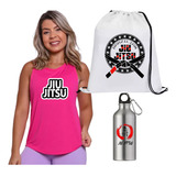 Combo Kit Regata Bolsa Sacola Squeeze Alumínio Jiu jitsu