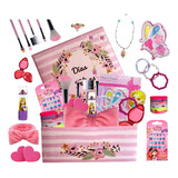 Combo Maquiagem Tiara E Pulseira Infantil Com Caixa Linda