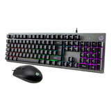 Combo Mouse Teclado Gamer Led Rgb 6400dpi Usb Profissional